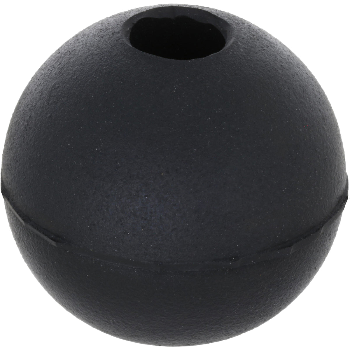 Black viton ball gasket on white background.