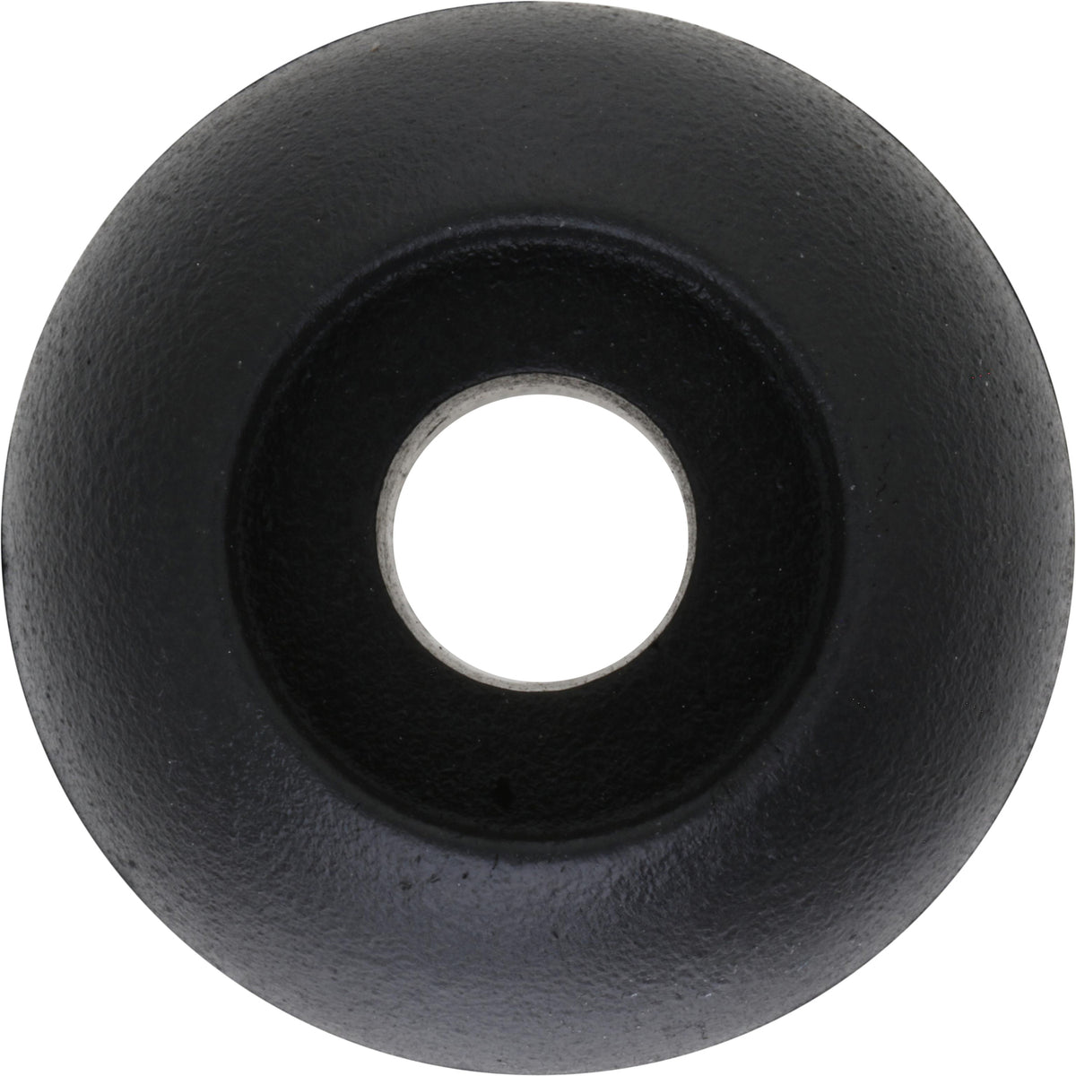 Black viton ball gasket on white background.