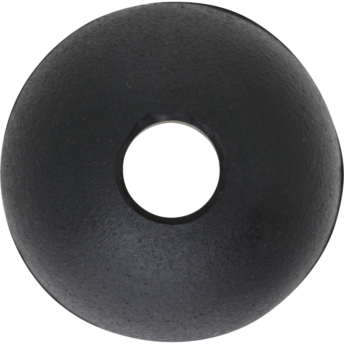 Black viton ball gasket on white background.
