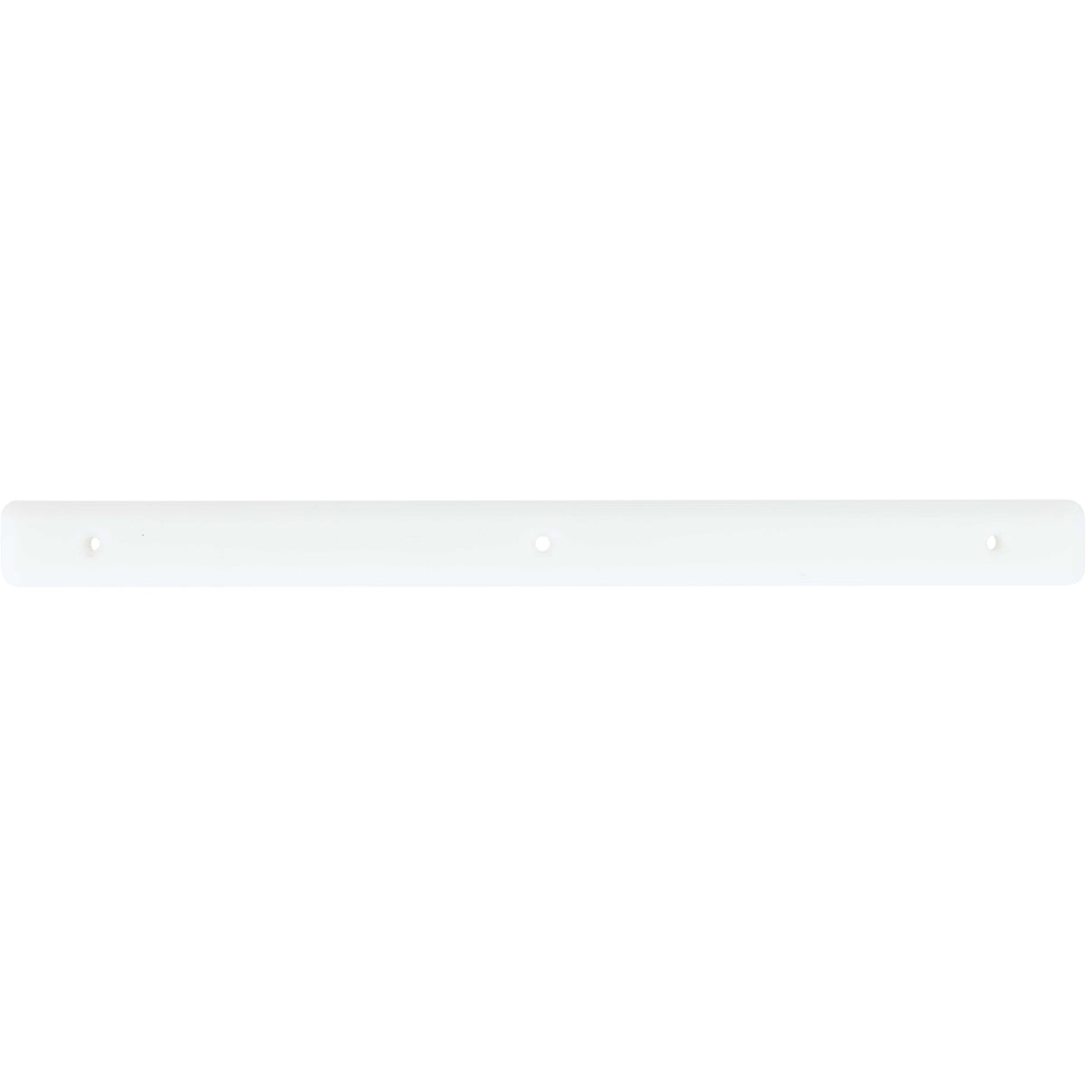 White rectangular HDPE plastic rail with three drilled mounting holes shown on white background.