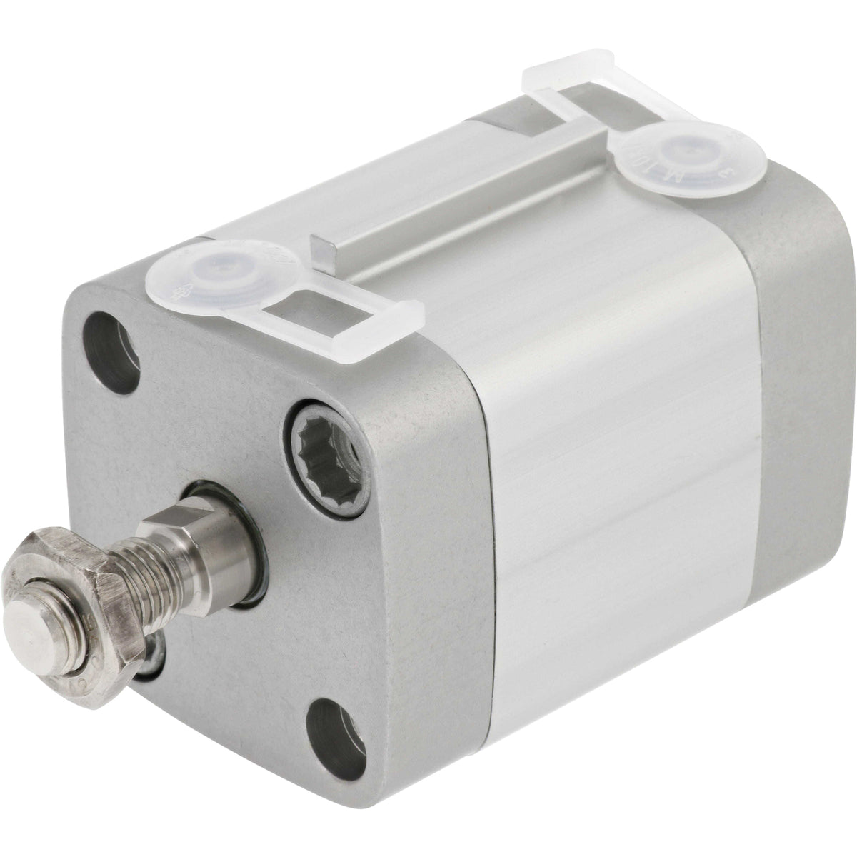 grey compact air cylinder on white background.