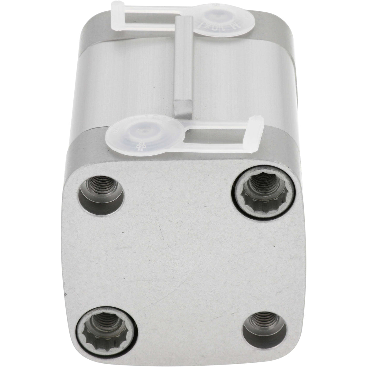 grey compact air cylinder on white background.