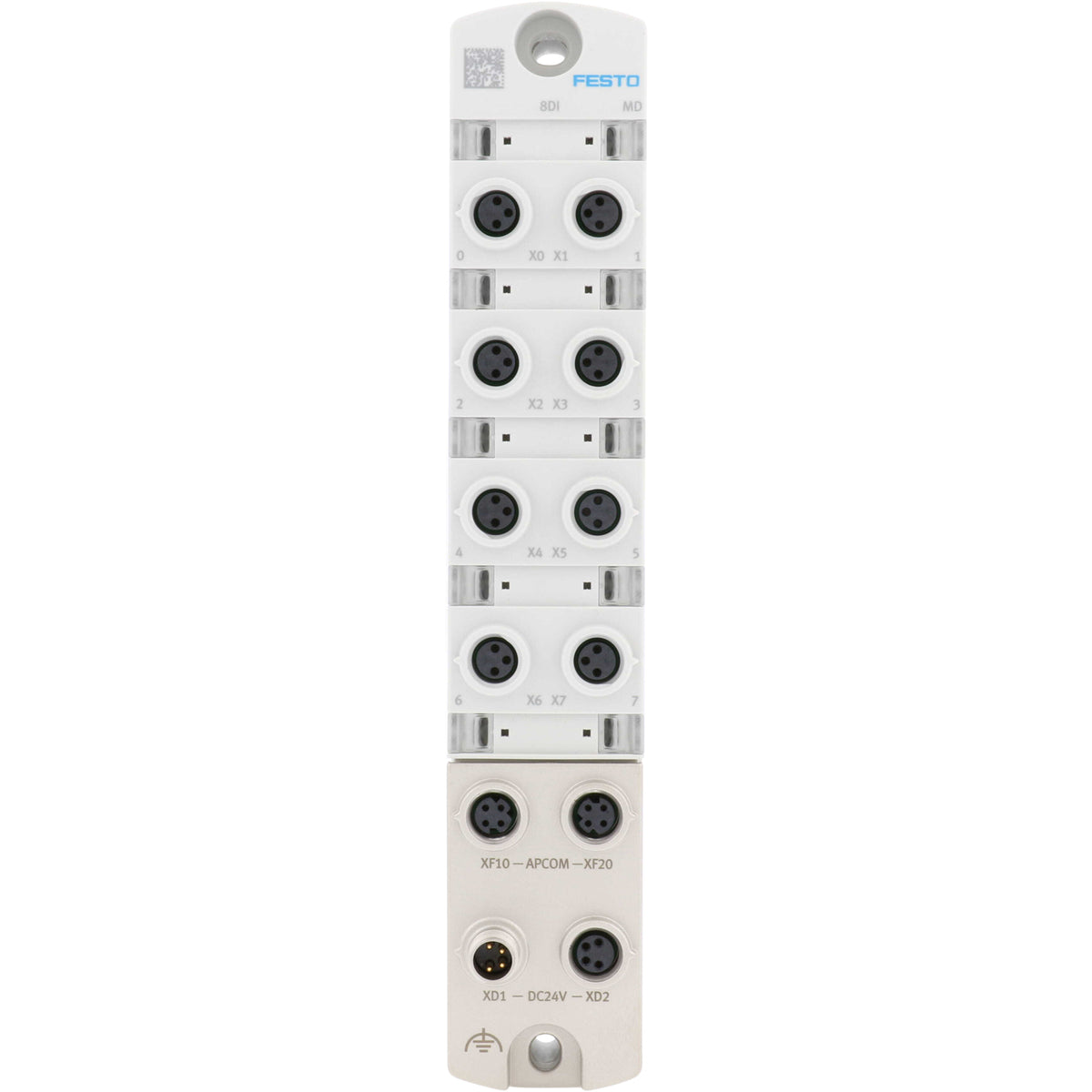 white digital input module on white background.