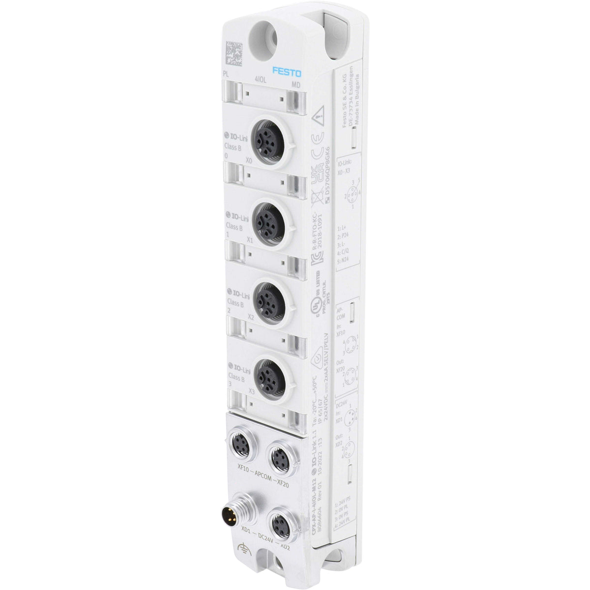 White IO-Link Master on white background.