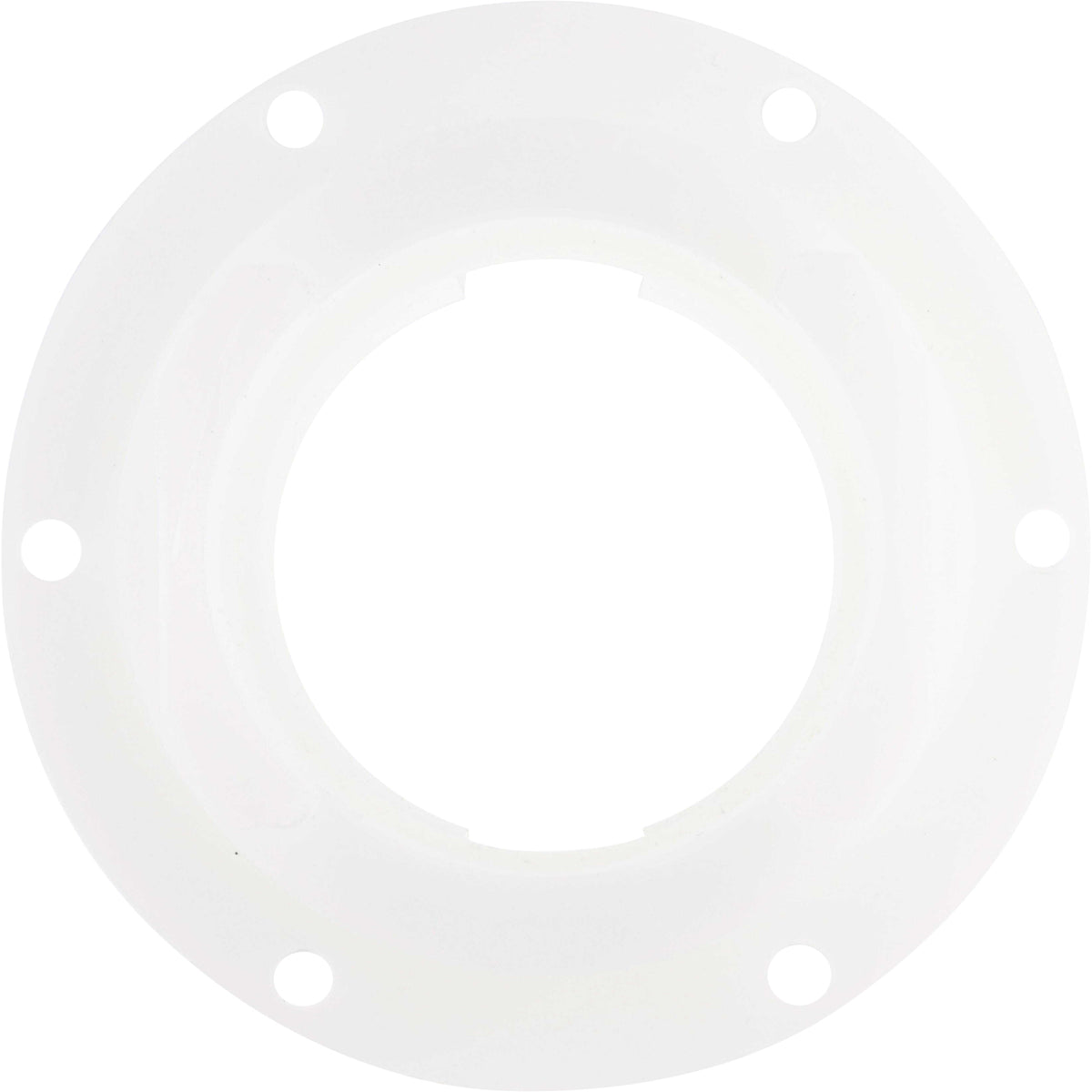 White cylindrical plastic machined part shown on white background.
