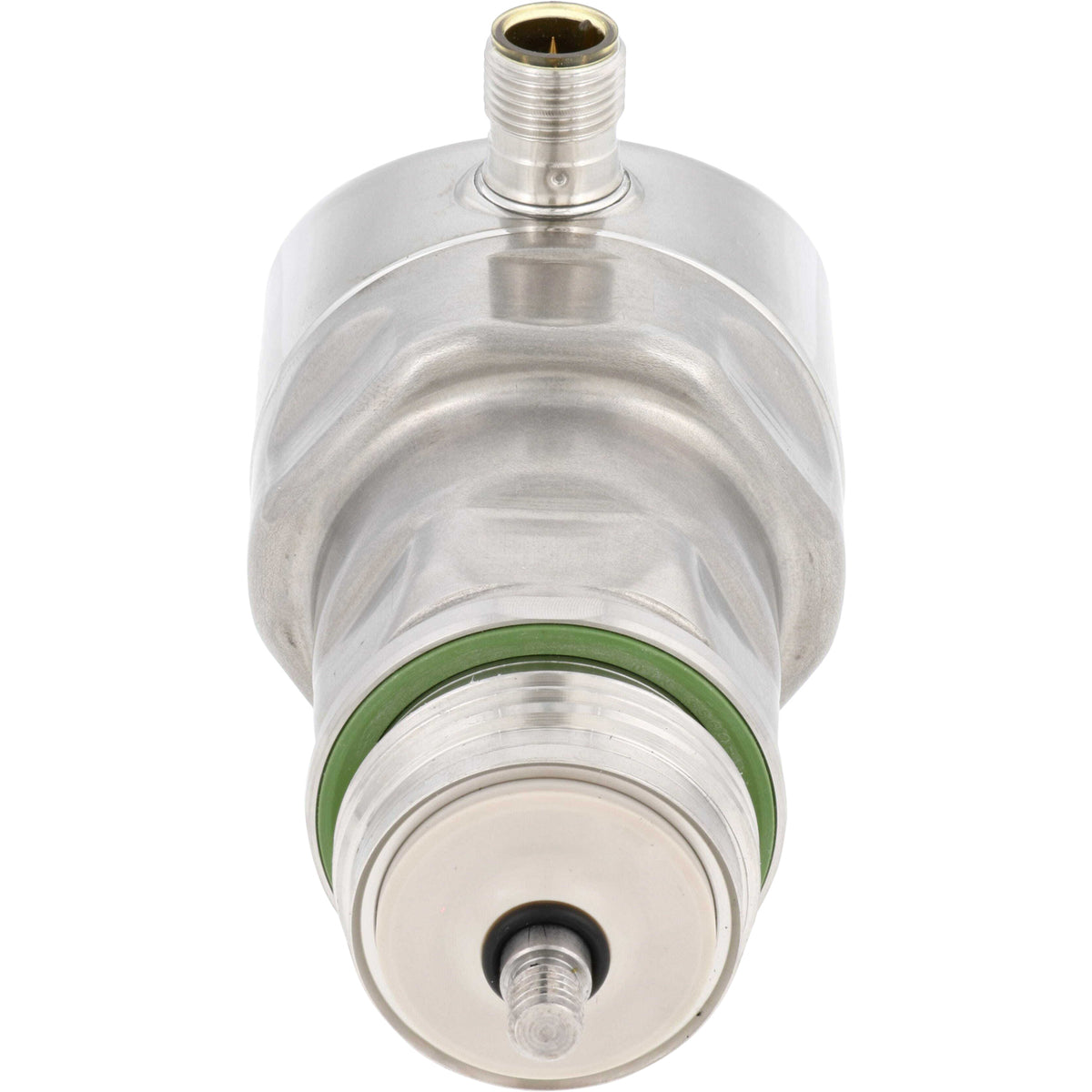 Continuous level sensor with green rubber o-ring and a threaded end shown on white background.