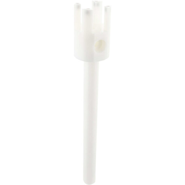 White Delrin fill head on white background.