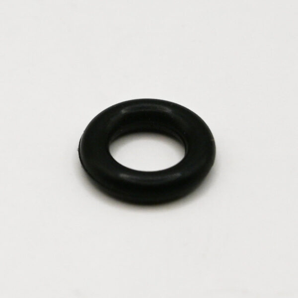 Black rubber O-Ring on white background.