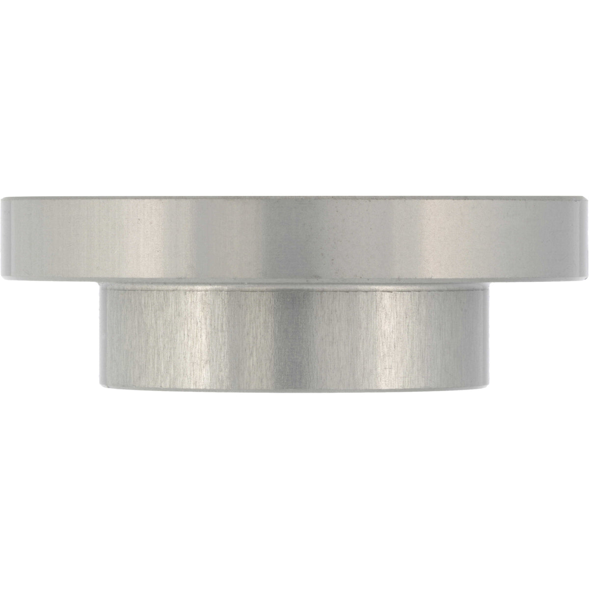 Two tiered hard anodized aluminum disk spacer for swing arms on white background.