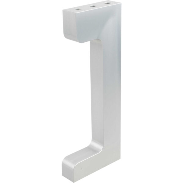 Grey 12oz hard anodized aluminum machined seamer leg on white background.