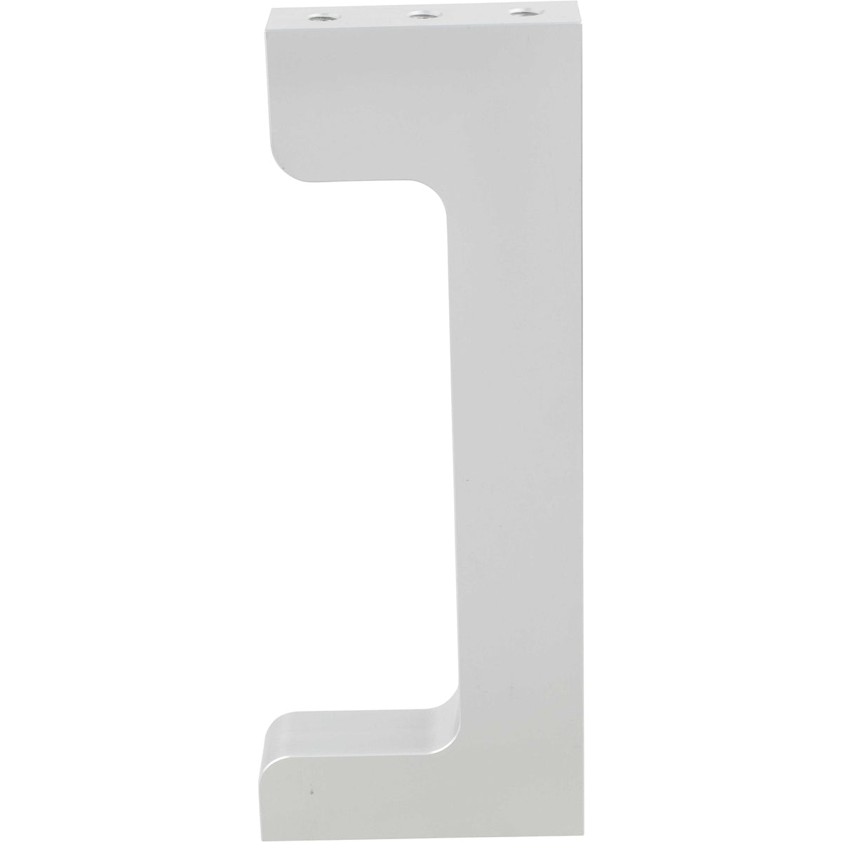 Grey 12oz hard anodized aluminum machined seamer leg on white background.