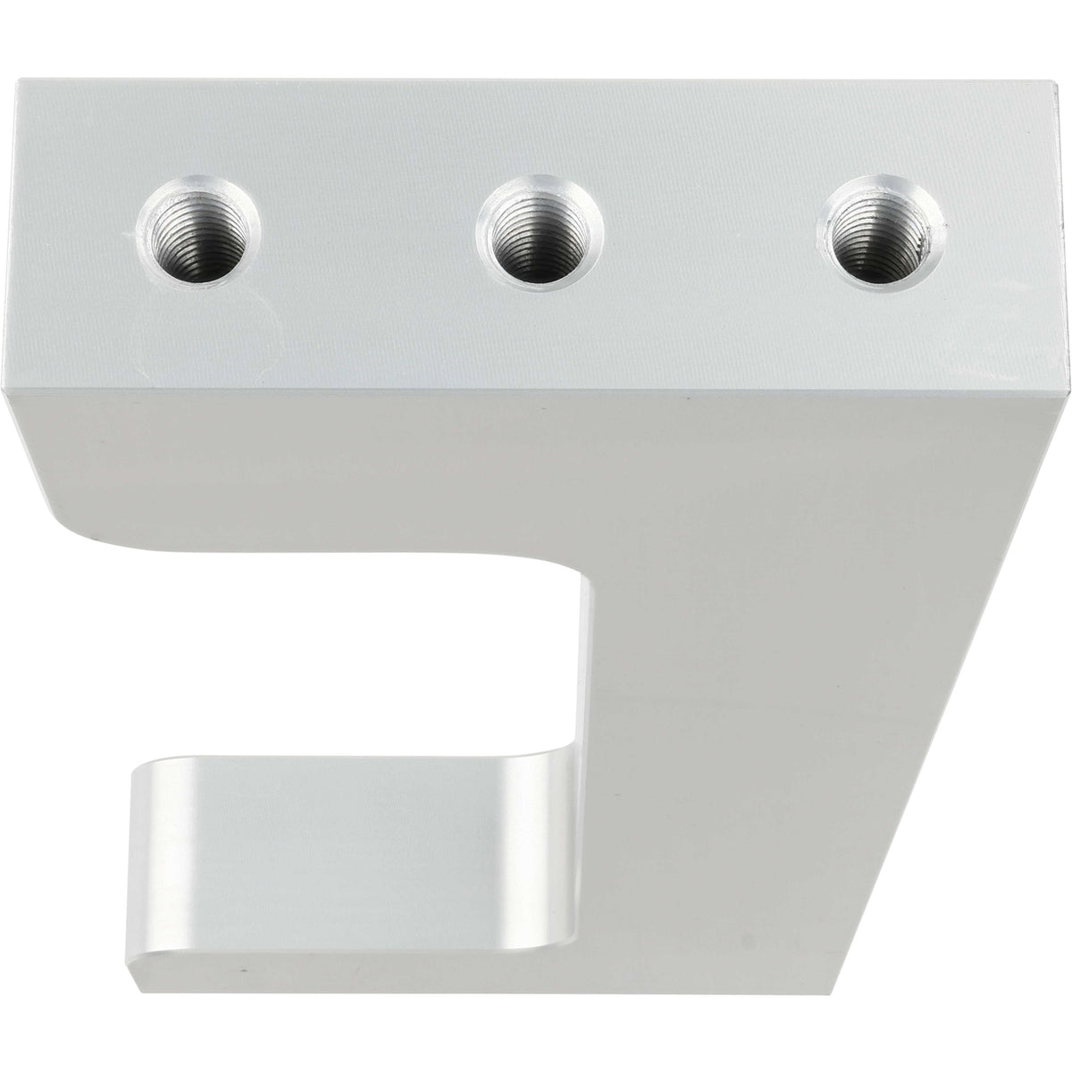 Grey 12oz hard anodized aluminum machined seamer leg on white background.