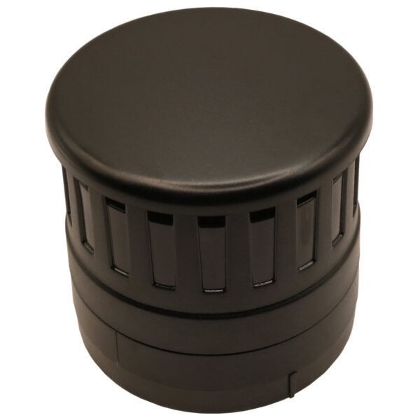 SL7-AP24 - Black plastic stack light acoustic module on white background.