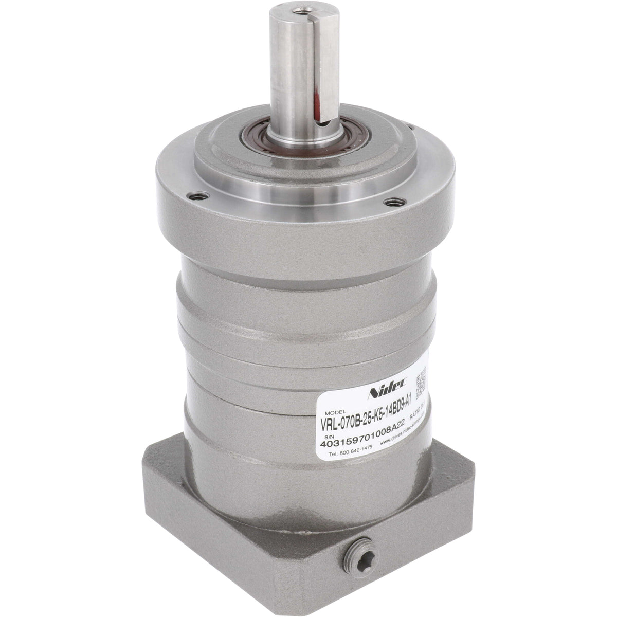 Grey gearbox on white background.